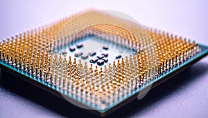 Golden CPU Pins on a Microchip Processor