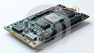 High-Tech Electronic Circuit Board with CPU
