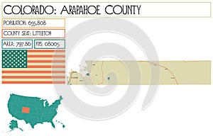 Detailed map of Arapahoe County in Colorado USA