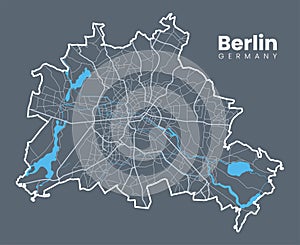 Detailed map of Berlin, Germany