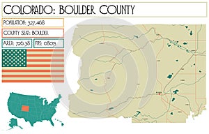 Detailed map of Boulder County in Colorado USA