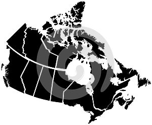 Detailed Map of Canadian Territories