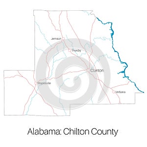 Map of Chilton county in Alabama photo