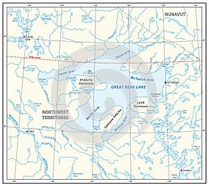 Detailed map of the Great Bear Lake Northwest Territories canada