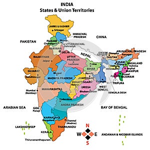 Detailed Map of India photo