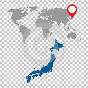 Detailed map of Japan and World map navigation set. Flat vector