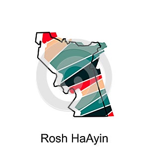 Detailed map of Rosh HaAyin city administrative area. vector illustration design template. Cityscape