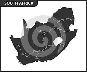 The detailed map of South Africa with regions or states. Administrative division