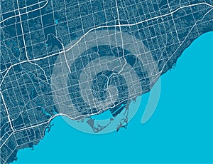 Detailed map of Toronto city, airview cityscape. Royalty free vector illustration photo
