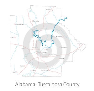 Map of Tuscaloosa County in Alabama photo