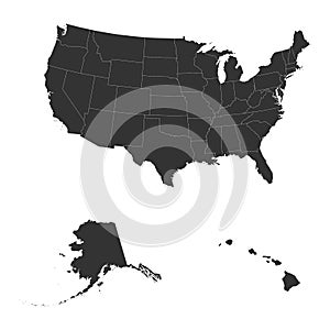 The detailed map of the USA including Alaska and Hawaii.