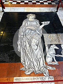Marble Mosaic, Siena Cathedral, Tuscany, Italy photo
