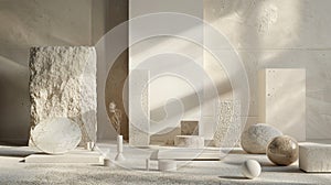 detailed material samples designed for 3D modeling and visualization software, showcasing various textures and finishes