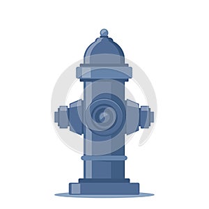 Detailed metallic Fire Hydrant. Outdoor Equipment Firefighter Department Service. Vector illustration