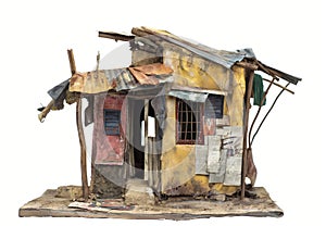 Detailed miniature model of a shanty house photo