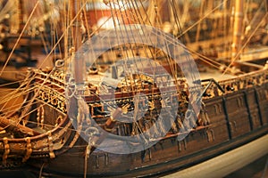 Detailed Model Of Old Mast Ship