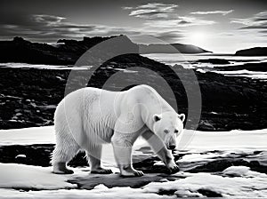 Detailed modern art of polar bear.