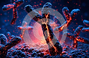 Y-Chromosome with Molecular Energy in Chromatin Concept photo