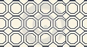 Geometric Pattern with Octagons and Lines in Monochrome