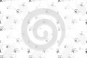 Detailed monochrome radar map with planes, wide background