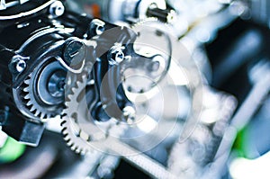 Detailed motorcycle engine