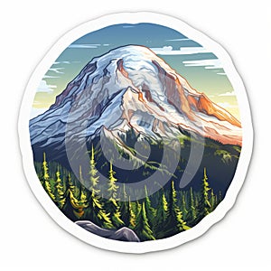 Detailed Mount Rainier Sticker By Chris Tibbs And John Pugh
