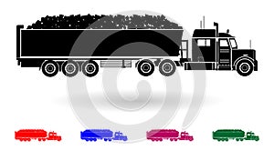 Detailed multi color stone transporting truck illustration