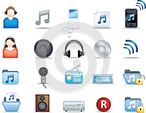 Detailed music icons