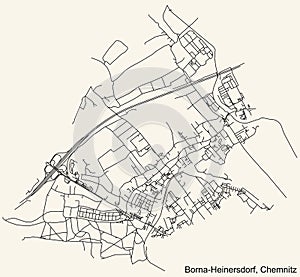 Street roads map of the BORNA-HEINERSDORF DISTRICT, CHEMNITZ photo
