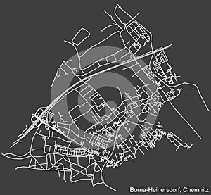 Street roads map of the BORNA-HEINERSDORF DISTRICT, CHEMNITZ photo
