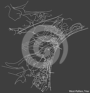 Street roads map of the WEST-PALLIEN MUNICIPALITY, TRIER