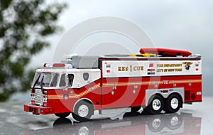 Detailed NewYork Fire and Rescue Truck Department Red Toy for children photo