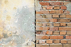 Abandoned brick wall texture