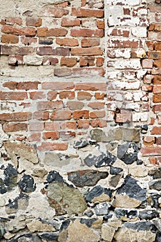 Abandoned brick wall texture