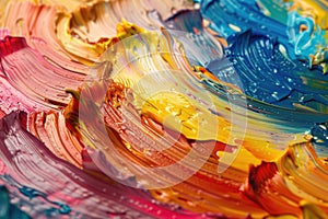Detailed painting with thick layers of paint. Ideal for art and creativity concepts photo