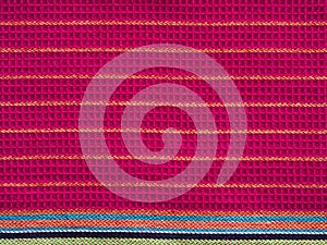 Detailed patterns in the fabric of a cloth dishtowel