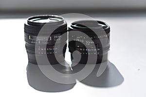 Detailed pictures of two  old focal lengths for digital SLR cameras