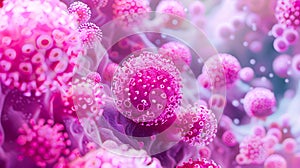 Detailed Pink Cells in Science Fiction Style