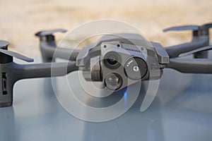 Detailed plan of drone with large sensors and multifunctional camera, with powerful zoom and thermal, for rescue and