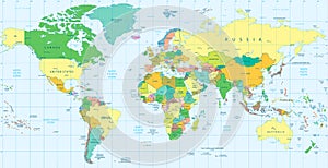 Detailed Political World map photo