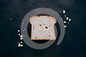 A detailed portrayal of a slice of white bread in foodgraphy