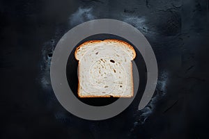 A detailed portrayal of a slice of white bread in foodgraphy