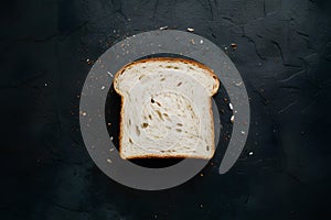 A detailed portrayal of a slice of white bread in foodgraphy