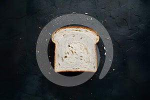 A detailed portrayal of a slice of white bread in foodgraphy photo