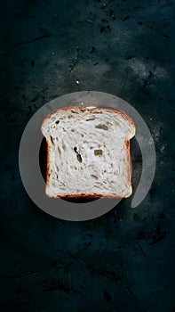 A detailed portrayal of a slice of white bread in foodgraphy photo