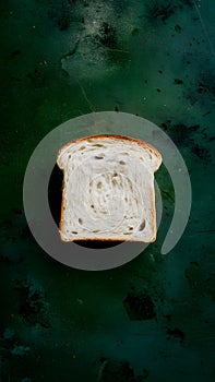 A detailed portrayal of a slice of white bread in foodgraphy photo