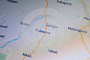 Detailed of Pulwama District, Pulwama District, Government of Jammu and Kashmir, India on physical map