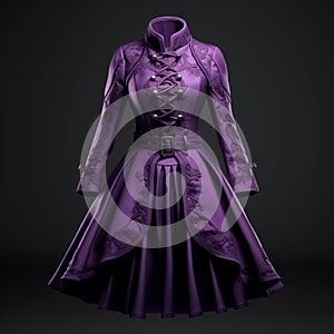 Detailed Purple Gothic Dress By Carolyn De La Francais