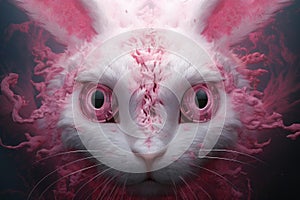 Detailed Rabbit pink eye closeup. Generate Ai