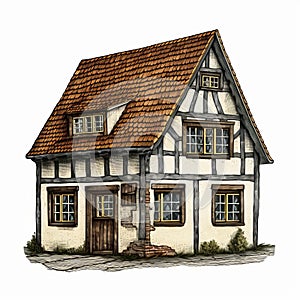 Detailed And Realistic House Illustration In Wimmelbilder Style